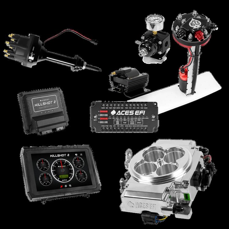 Complete Killshot 2 Pro EFI Conversion Kit for 4150-Flange Intake Manifolds [Polished]