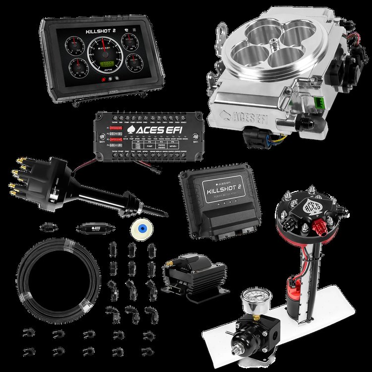 Complete Killshot 2 Pro EFI Conversion Kit for 4150-Flange Intake Manifolds [Polished]