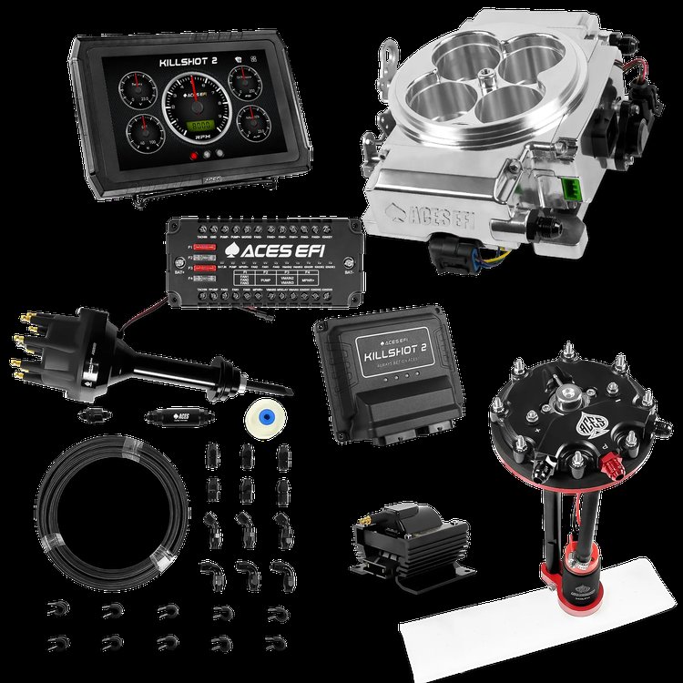 Complete Killshot 2 Pro EFI Conversion Kit for 4150-Flange Intake Manifolds [Polished]