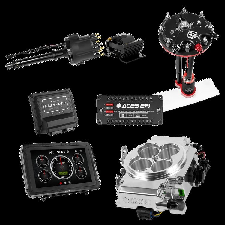 Complete Killshot 2 Pro EFI Conversion Kit for 4150-Flange Intake Manifolds [Polished]
