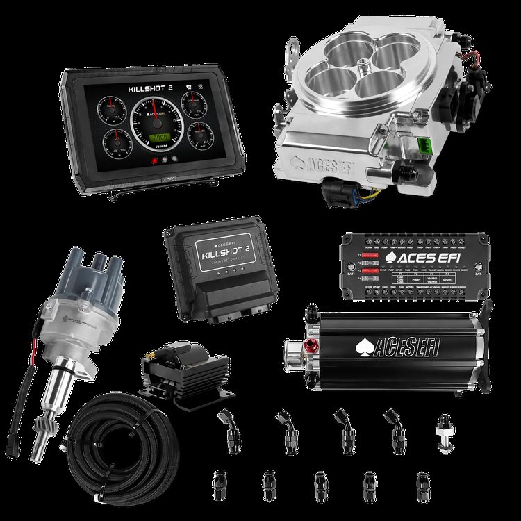 Complete Killshot 2 Pro EFI Conversion Kit for 4150-Flange Intake Manifolds [Polished]