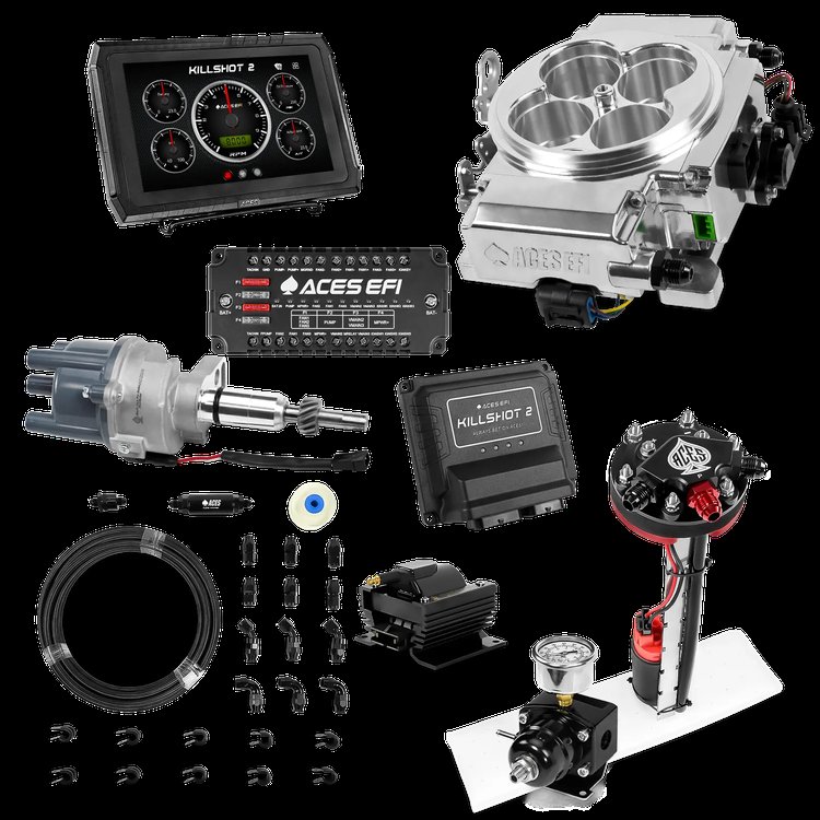 Complete Killshot 2 Pro EFI Conversion Kit for 4150-Flange Intake Manifolds [Polished]