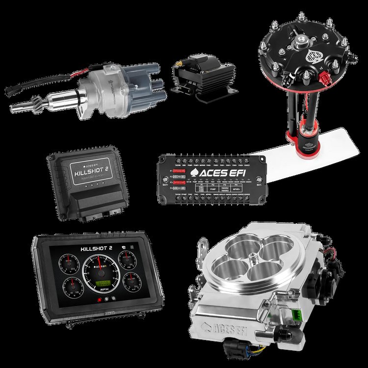 Complete Killshot 2 Pro EFI Conversion Kit for 4150-Flange Intake Manifolds [Polished]