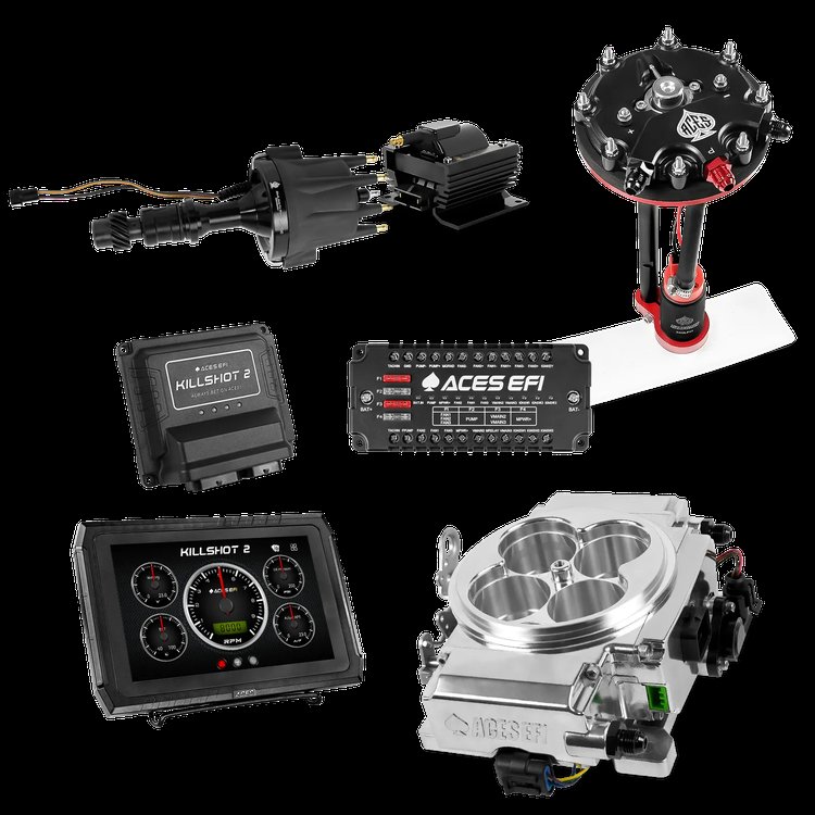 Complete Killshot 2 Pro EFI Conversion Kit for 4150-Flange Intake Manifolds [Polished]