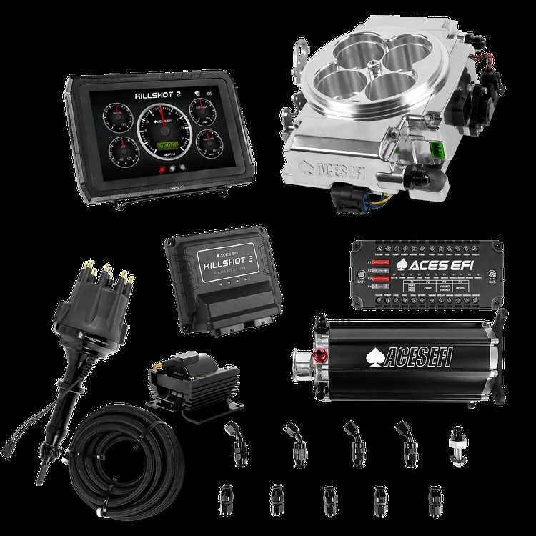 Complete Killshot 2 Pro EFI Conversion Kit for 4150-Flange Intake Manifolds [Polished]