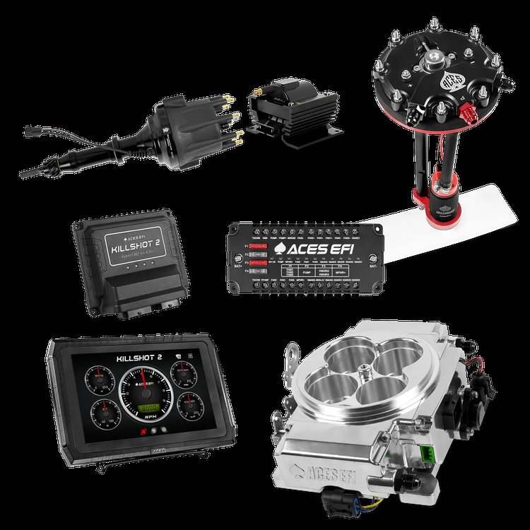 Complete Killshot 2 Pro EFI Conversion Kit for 4150-Flange Intake Manifolds [Polished]