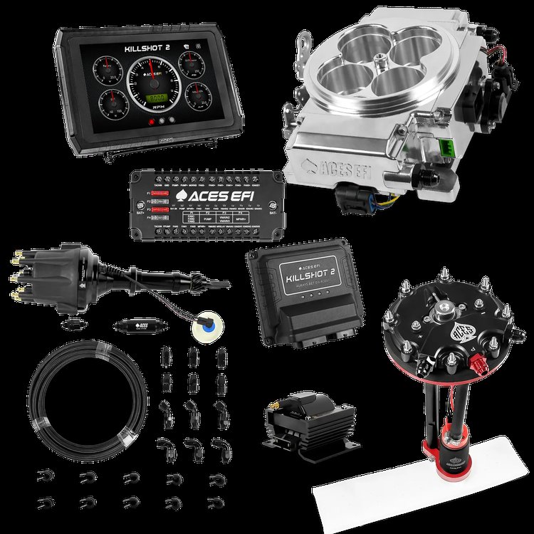 Complete Killshot 2 Pro EFI Conversion Kit for 4150-Flange Intake Manifolds [Polished]