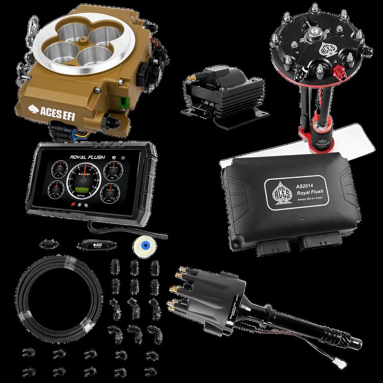 Complete Royal Flush EFI Conversion Kit for 4150-Flange Intake Manifolds [Gold]