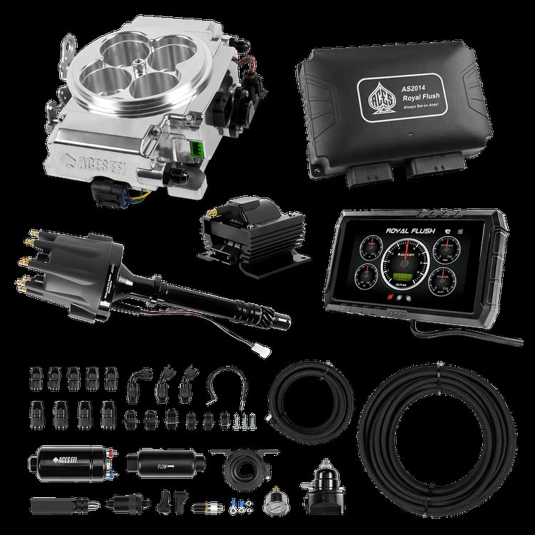 Complete Royal Flush EFI Conversion Kit for 4150-Flange Intake Manifolds [Polished]