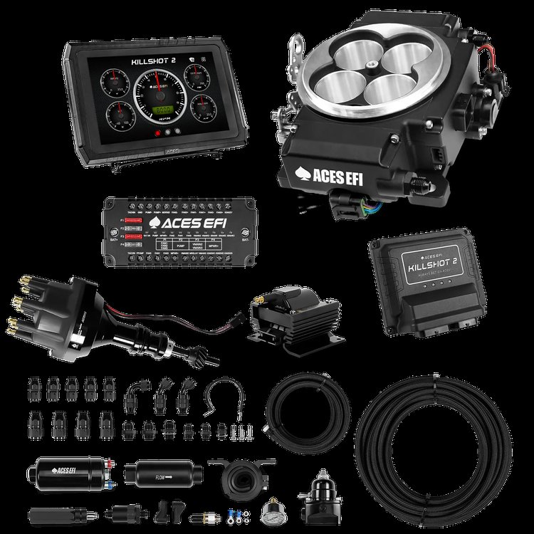 Complete Killshot 2 Pro EFI Conversion Kit for 4150-Flange Intake Manifolds [Black]