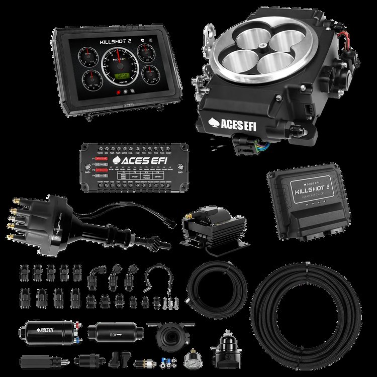 Complete Killshot 2 Pro EFI Conversion Kit for 4150-Flange Intake Manifolds [Black]