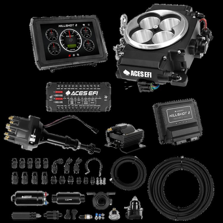 Complete Killshot 2 Pro EFI Conversion Kit for 4150-Flange Intake Manifolds [Black]