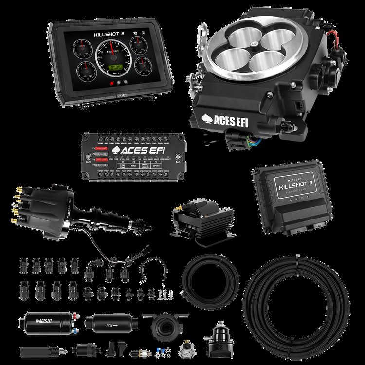 Complete Killshot 2 Pro EFI Conversion Kit for 4150-Flange Intake Manifolds [Black]