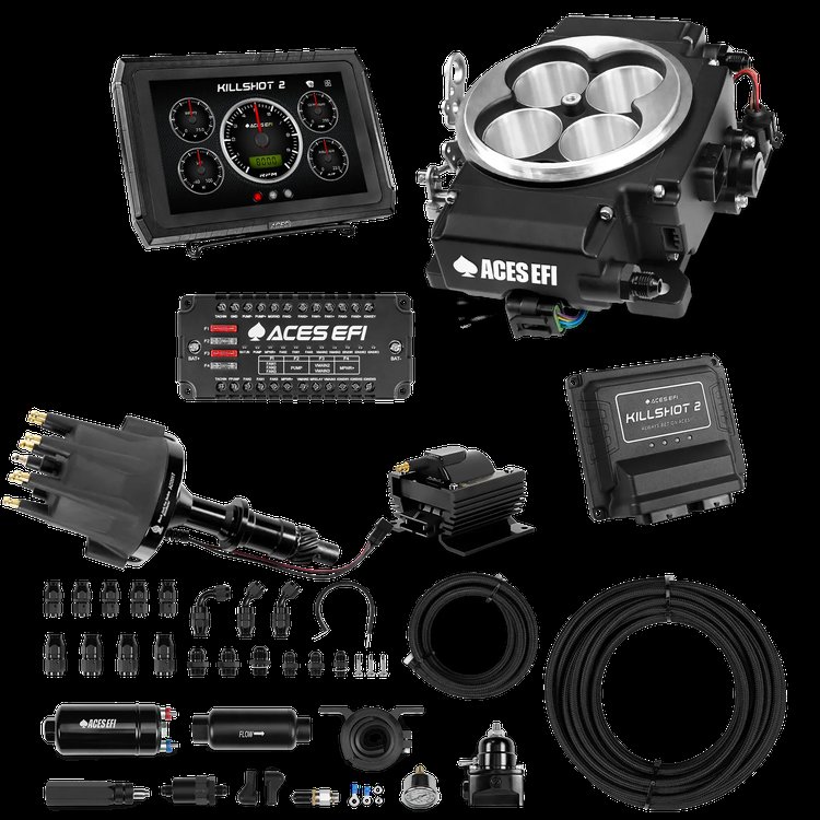 Complete Killshot 2 Pro EFI Conversion Kit for 4150-Flange Intake Manifolds [Black]