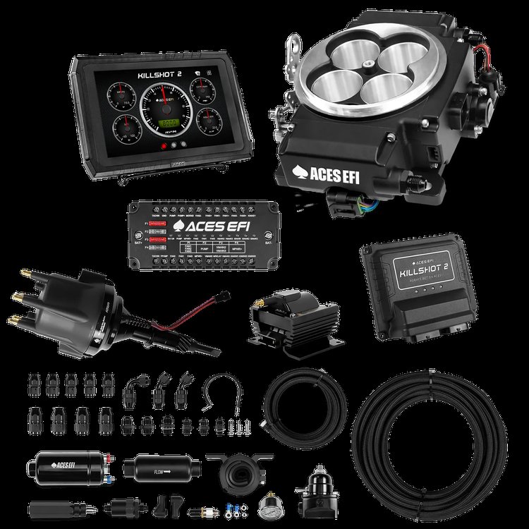 Complete Killshot 2 Pro EFI Conversion Kit for 4150-Flange Intake Manifolds [Black]