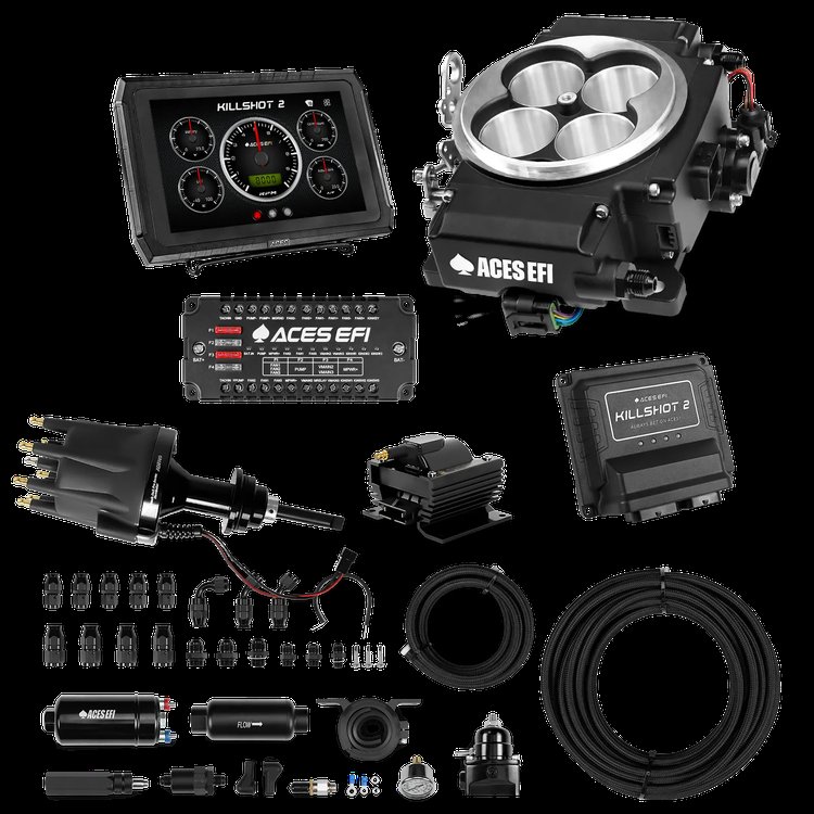 Complete Killshot 2 Pro EFI Conversion Kit for 4150-Flange Intake Manifolds [Black]
