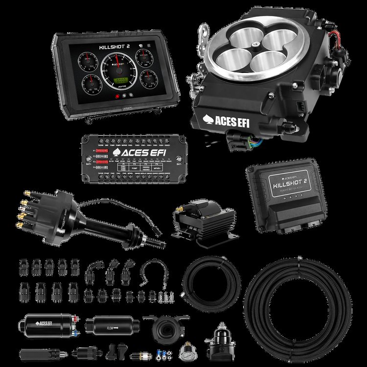 Complete Killshot 2 Pro EFI Conversion Kit for 4150-Flange Intake Manifolds [Black]