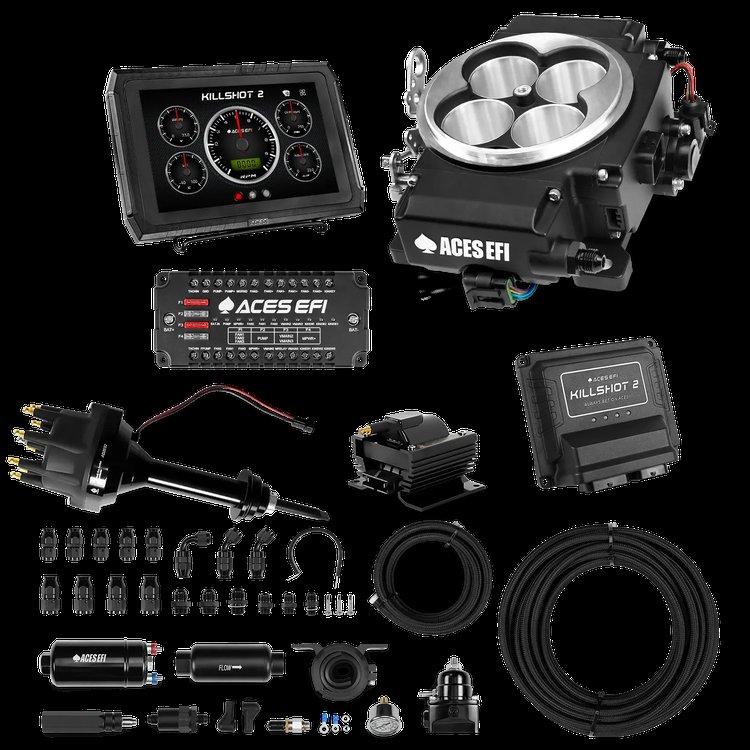 Complete Killshot 2 Pro EFI Conversion Kit for 4150-Flange Intake Manifolds [Black]
