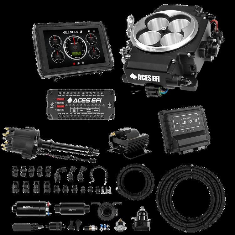 Complete Killshot 2 Pro EFI Conversion Kit for 4150-Flange Intake Manifolds [Black]