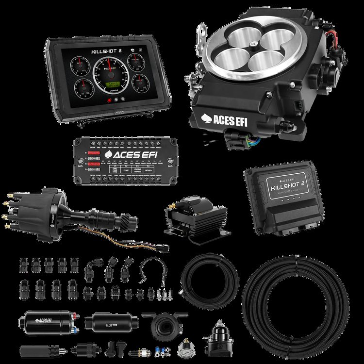 Complete Killshot 2 Pro EFI Conversion Kit for 4150-Flange Intake Manifolds [Black]