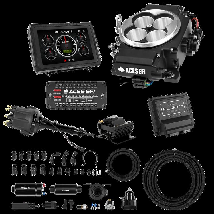 Complete Killshot 2 Pro EFI Conversion Kit for 4150-Flange Intake Manifolds [Black]