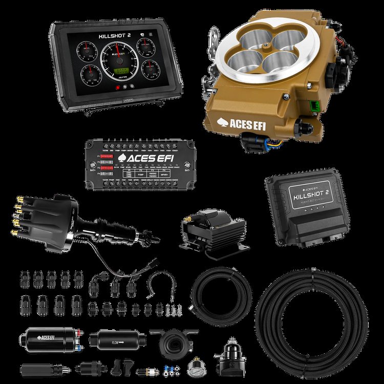 Complete Killshot 2 Pro EFI Conversion Kit for 4150-Flange Intake Manifolds [Gold]
