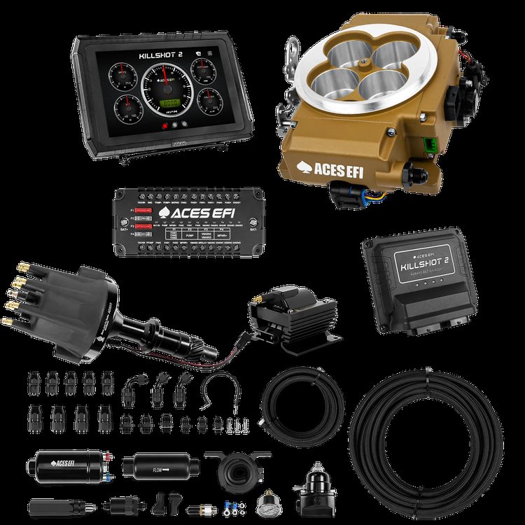 Complete Killshot 2 Pro EFI Conversion Kit for 4150-Flange Intake Manifolds [Gold]