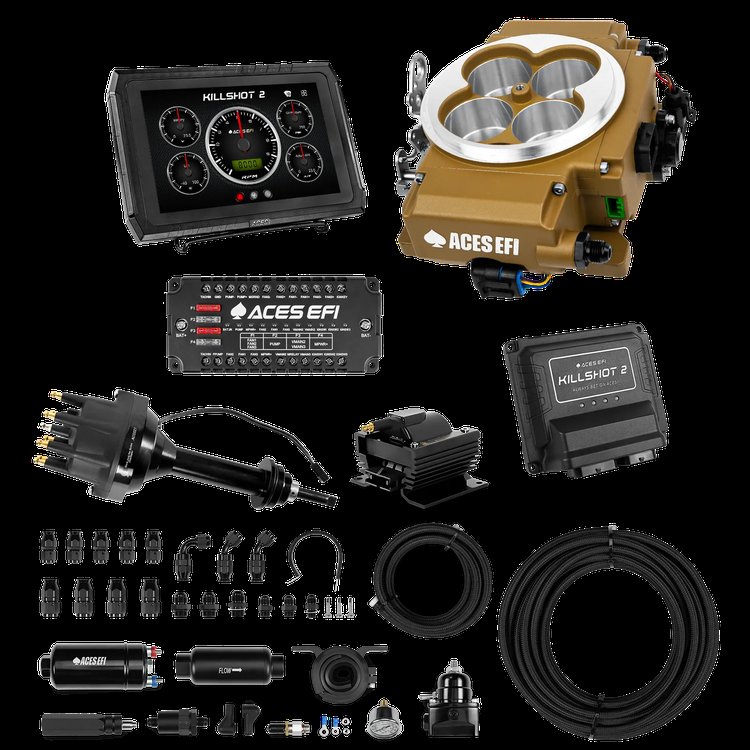 Complete Killshot 2 Pro EFI Conversion Kit for 4150-Flange Intake Manifolds [Gold]