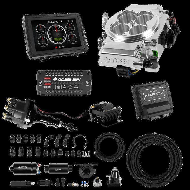 Complete Killshot 2 Pro EFI Conversion Kit for 4150-Flange Intake Manifolds [Polished]