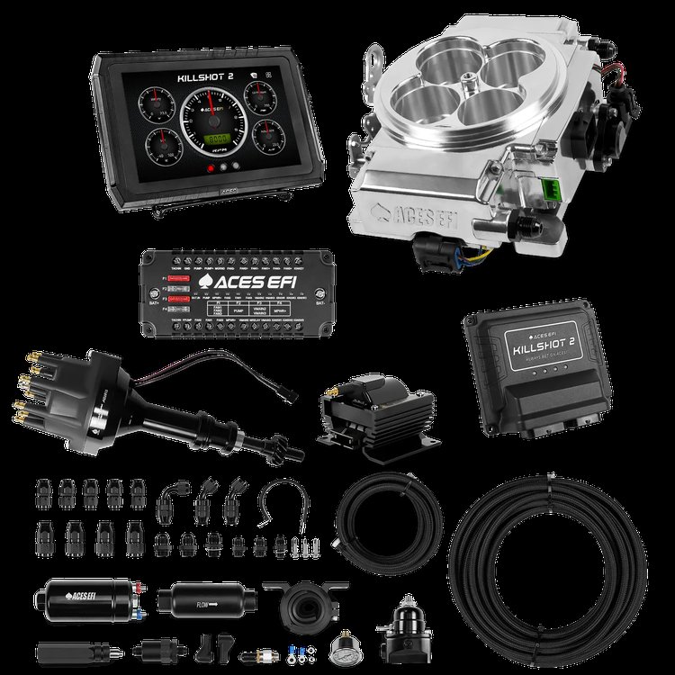 Complete Killshot 2 Pro EFI Conversion Kit for 4150-Flange Intake Manifolds [Polished]