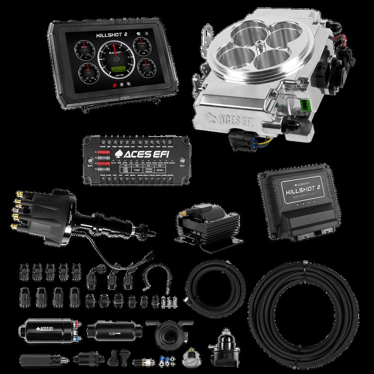 Complete Killshot 2 Pro EFI Conversion Kit for 4150-Flange Intake Manifolds [Polished]