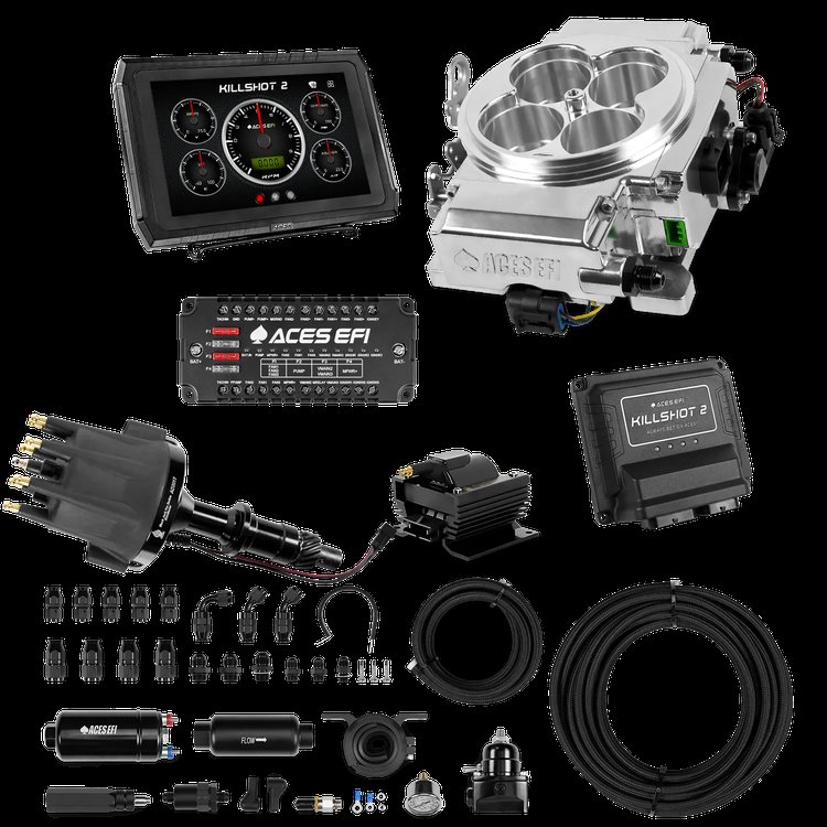 Complete Killshot 2 Pro EFI Conversion Kit for 4150-Flange Intake Manifolds [Polished]