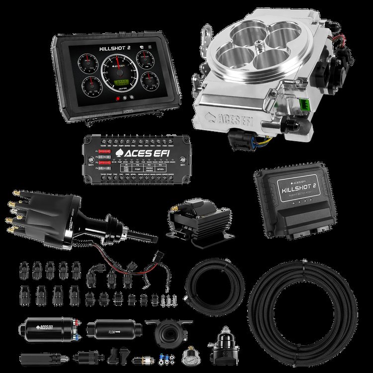Complete Killshot 2 Pro EFI Conversion Kit for 4150-Flange Intake Manifolds [Polished]