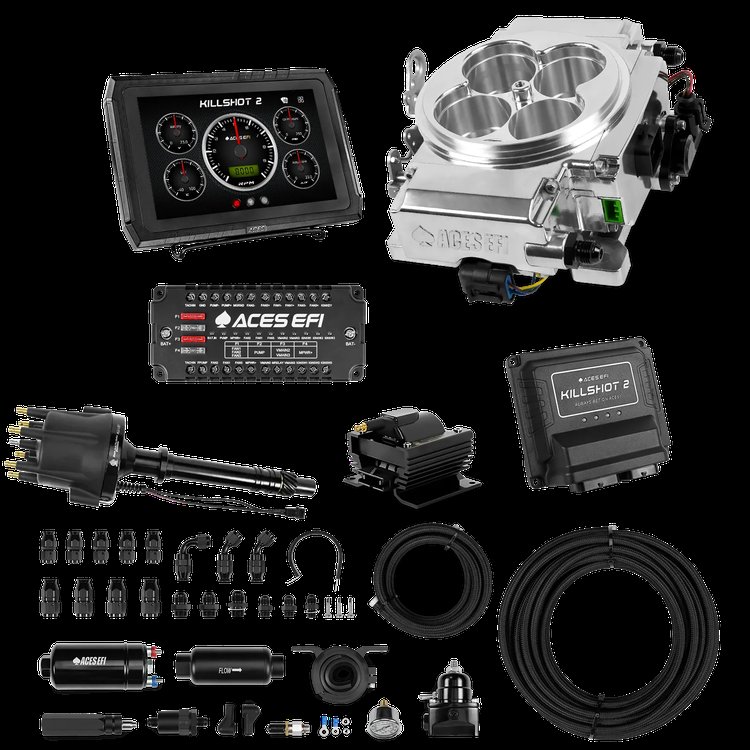 Complete Killshot 2 Pro EFI Conversion Kit for 4150-Flange Intake Manifolds [Polished]