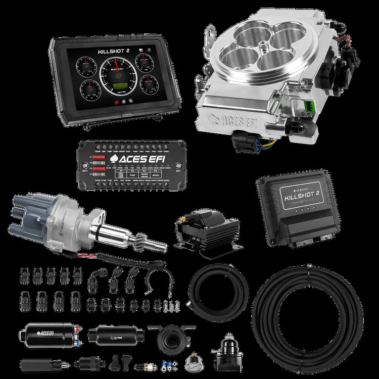 Complete Killshot 2 Pro EFI Conversion Kit for 4150-Flange Intake Manifolds [Polished]
