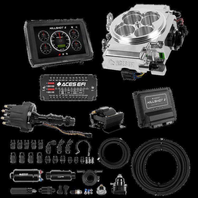 Complete Killshot 2 Pro EFI Conversion Kit for 4150-Flange Intake Manifolds [Polished]