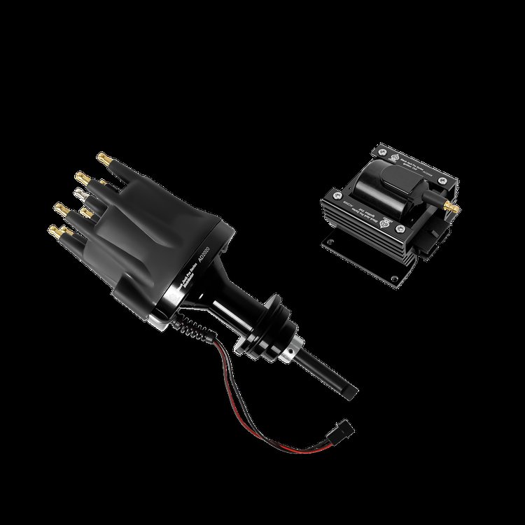 Billet Distributor and Ignition Coil Combo with Magnetic Pickup for Domestic V8 and V6 Engines