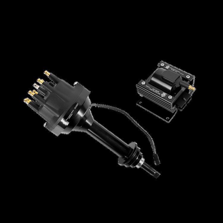 Billet Distributor and Ignition Coil Combo with Magnetic Pickup for Domestic V8 and V6 Engines