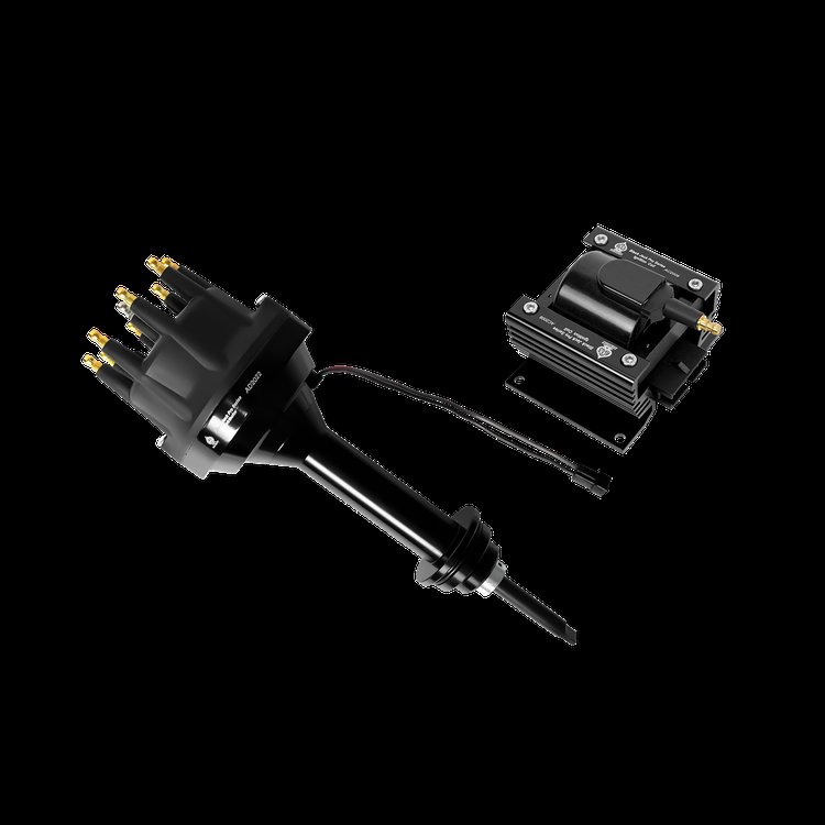 Billet Distributor and Ignition Coil Combo with Magnetic Pickup for Domestic V8 and V6 Engines