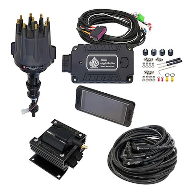 AP2048 Package High Roller Pro Complete Ignition Package, Chrysler SB LA 273-360, 180-Degree Spark Plug Boots