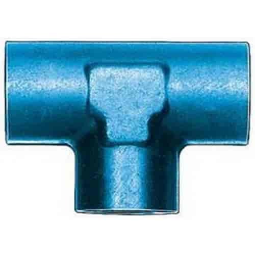 3/8in. Pipe x 3/8in. Pipe x 3/8in. Pipe Aluminum Blue Anodized - Female Pipe Tee