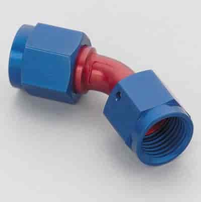 -06AN Dash x -06AN Dash Aluminum - 45 deg. Female Flare Swivel
