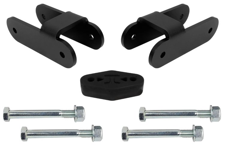 Leaf Spring Shackle Lift Kit fits Select Late-Model GM Colorado/Canyon, +2 in. Rear Lift Height [Black Powder-Coated Finish]