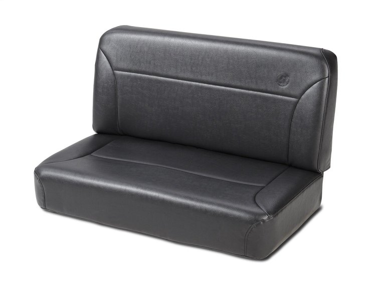 39437-01 TrailMax II Rear Fixed Bench Seat for 1955-1995 Jeep CJ/Wrangler [Black Vinyl]