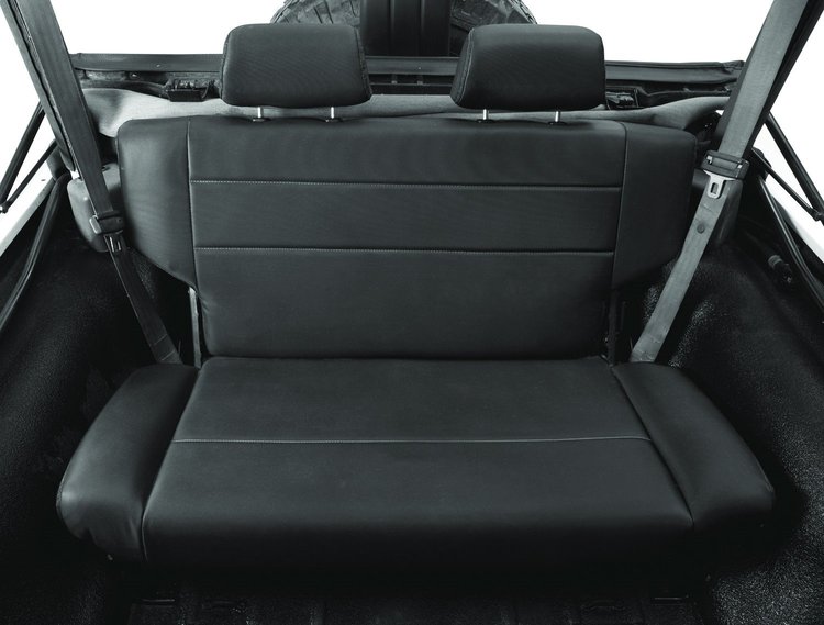 39440-01 Trailmax II Fixed Back Seat for 1955-1995 Jeep CJ/Wrangler [Rear/Second Seat, Black Vinyl]
