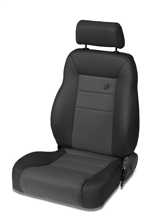 39460-15 TrailMax II Pro Jeep Seat for 1976-2006 Jeep CJ/Wrangler [Right/Passenger Side, Black Denim Vinyl w/Cloth Insert]