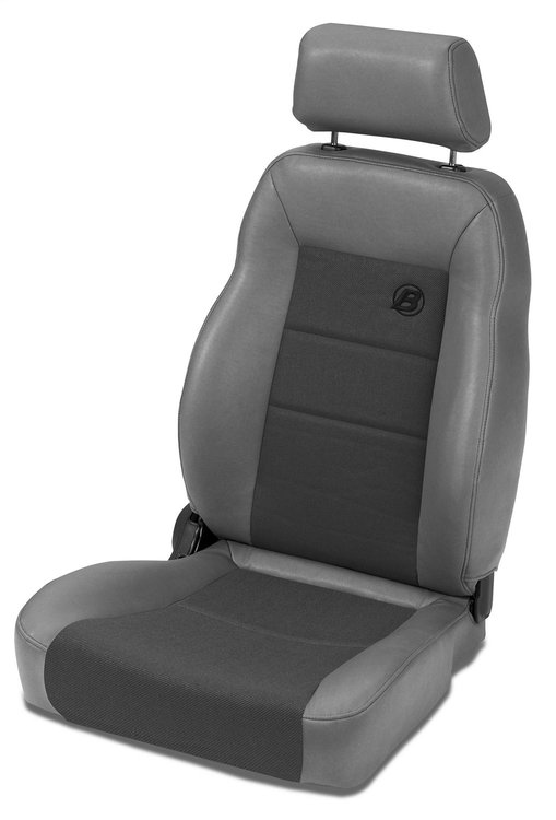 39461-09 TrailMax II Pro Jeep Seat for 1976-2006 Jeep CJ/Wrangler [Left/Driver Side, Charcoal Vinyl w/Cloth Insert]