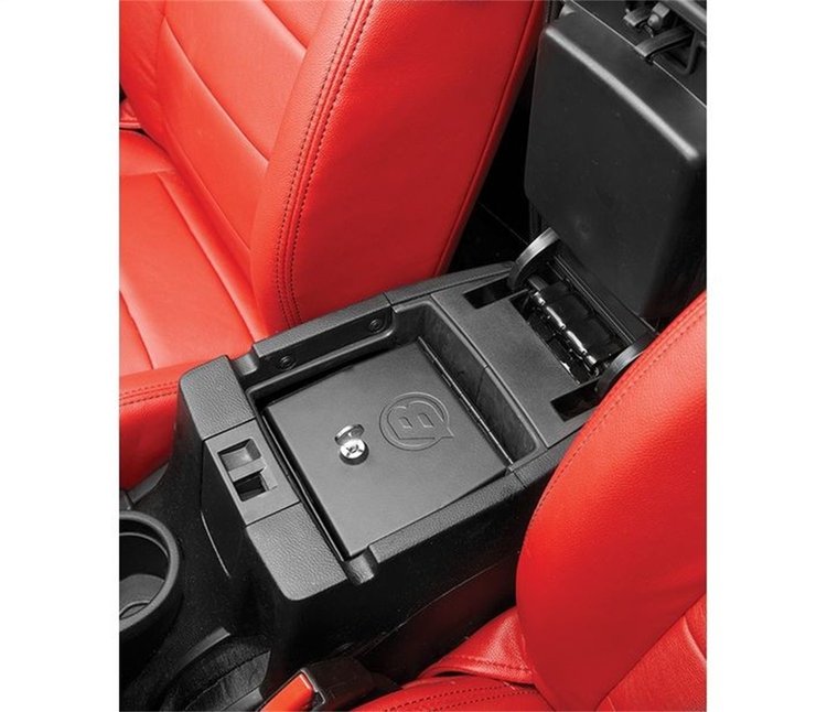 Center Console Lock Box, Black, Fits Under Passenger Seat,
