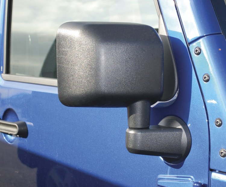 Mirror Replacement Set, Black, Left And Right, ABS Composite, Heavy Duty Plastic, JK Factory Design, Manual Mirrors,