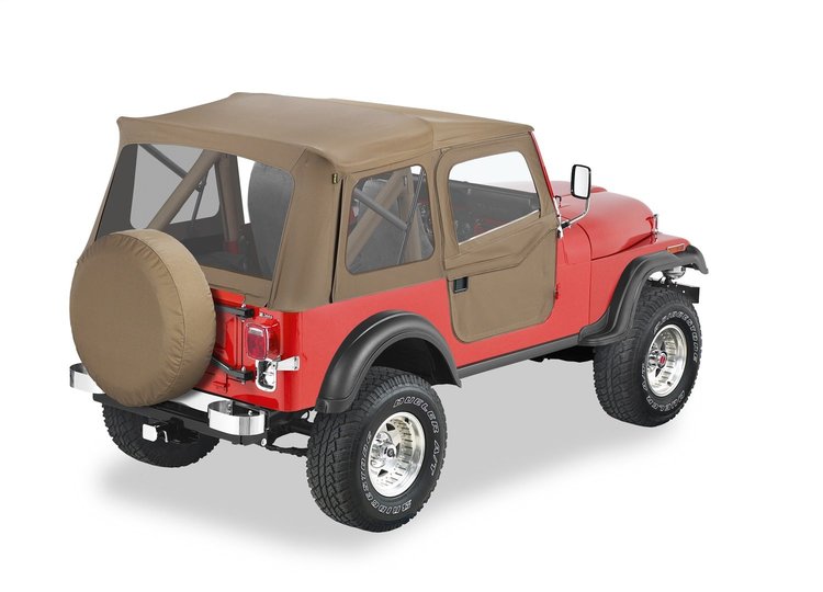 Supertop Classic Squareback Soft Top, Tan, Clear Windows,
